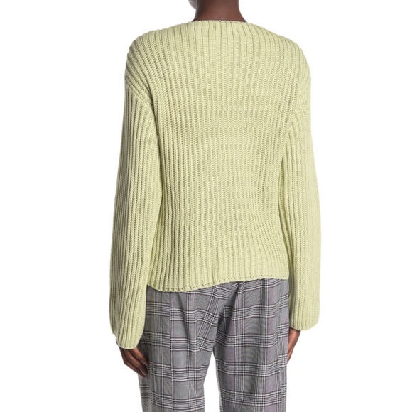 Double Breasted Button Sweater In Light Green - Picture 3 of 3